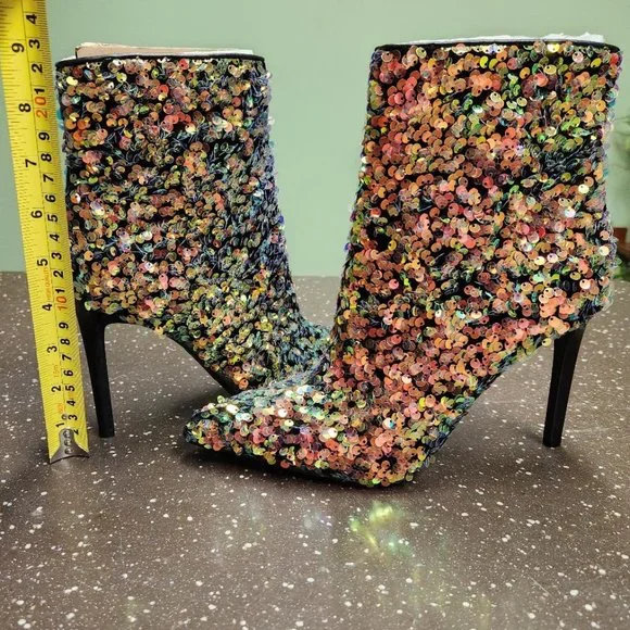INC Reisa Gold Sequins Dress Booties NWT - Size 7.5 - Picture 5 of 7